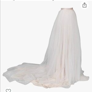 Champagne tulle long train skirt.